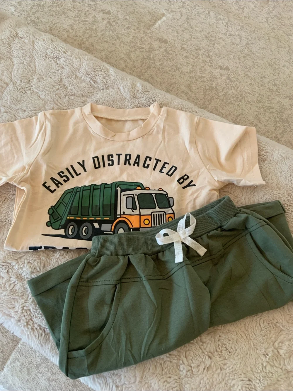 Trash Truck toddler short set